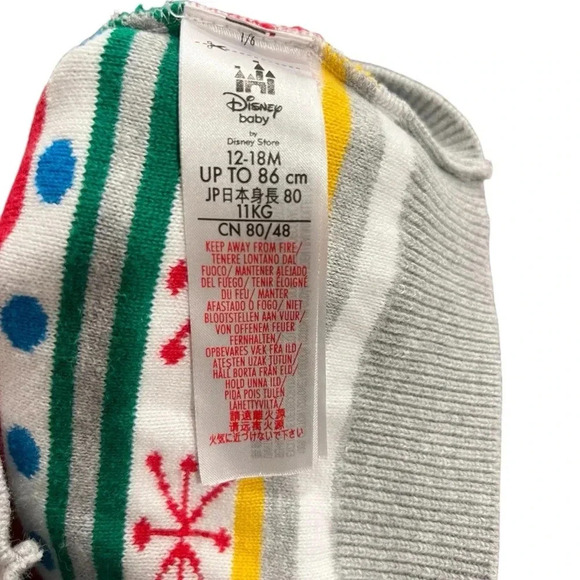Disney Mickey Mouse Christmas Multi Color Toddler Sweater Size 12-18 Months - Picture 5 of 7